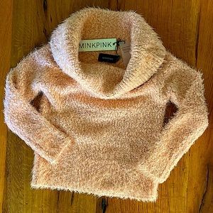 MINKPINK Cowl Neck Super Cozy Sweater in Beautiful Soft Peach, NWT, Size Medium